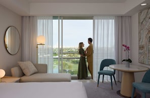 Pillow-top beds, minibar, in-room safe, desk