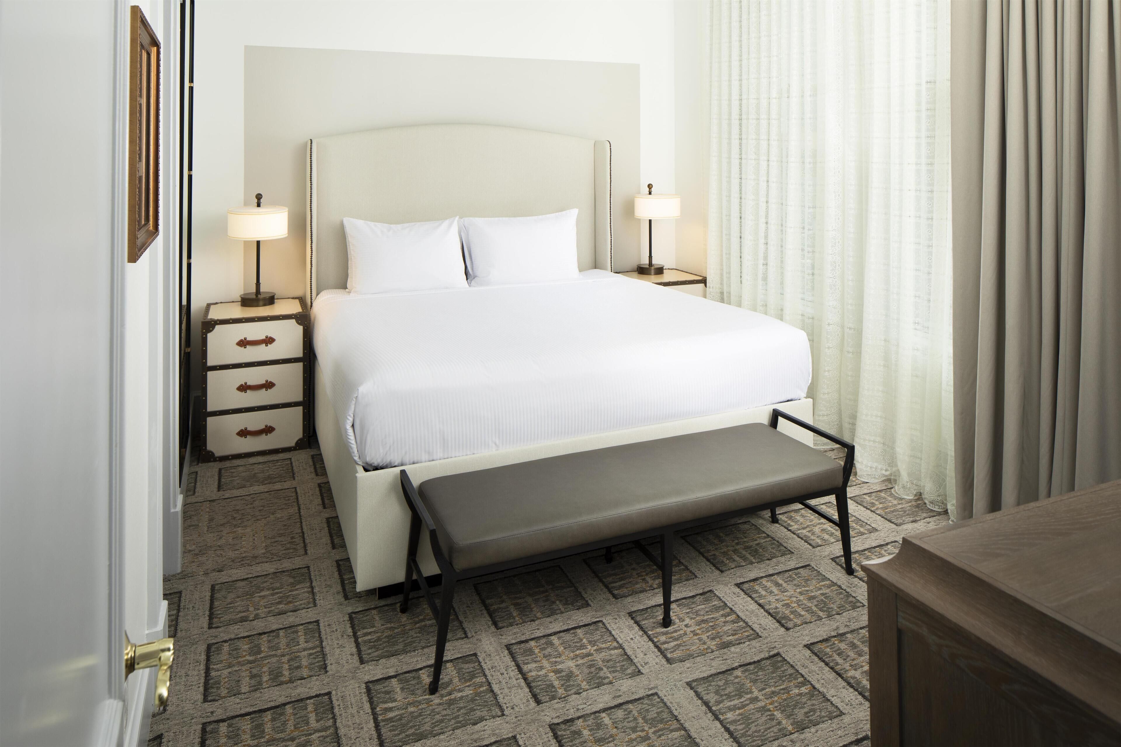 Hypoallergeen beddengoed, pillowtop-bedden, een minibar