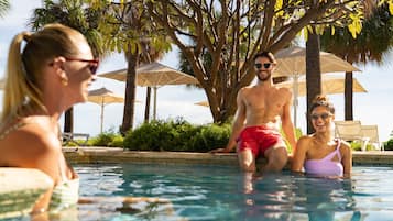 2 outdoor pools, pool umbrellas, pool loungers