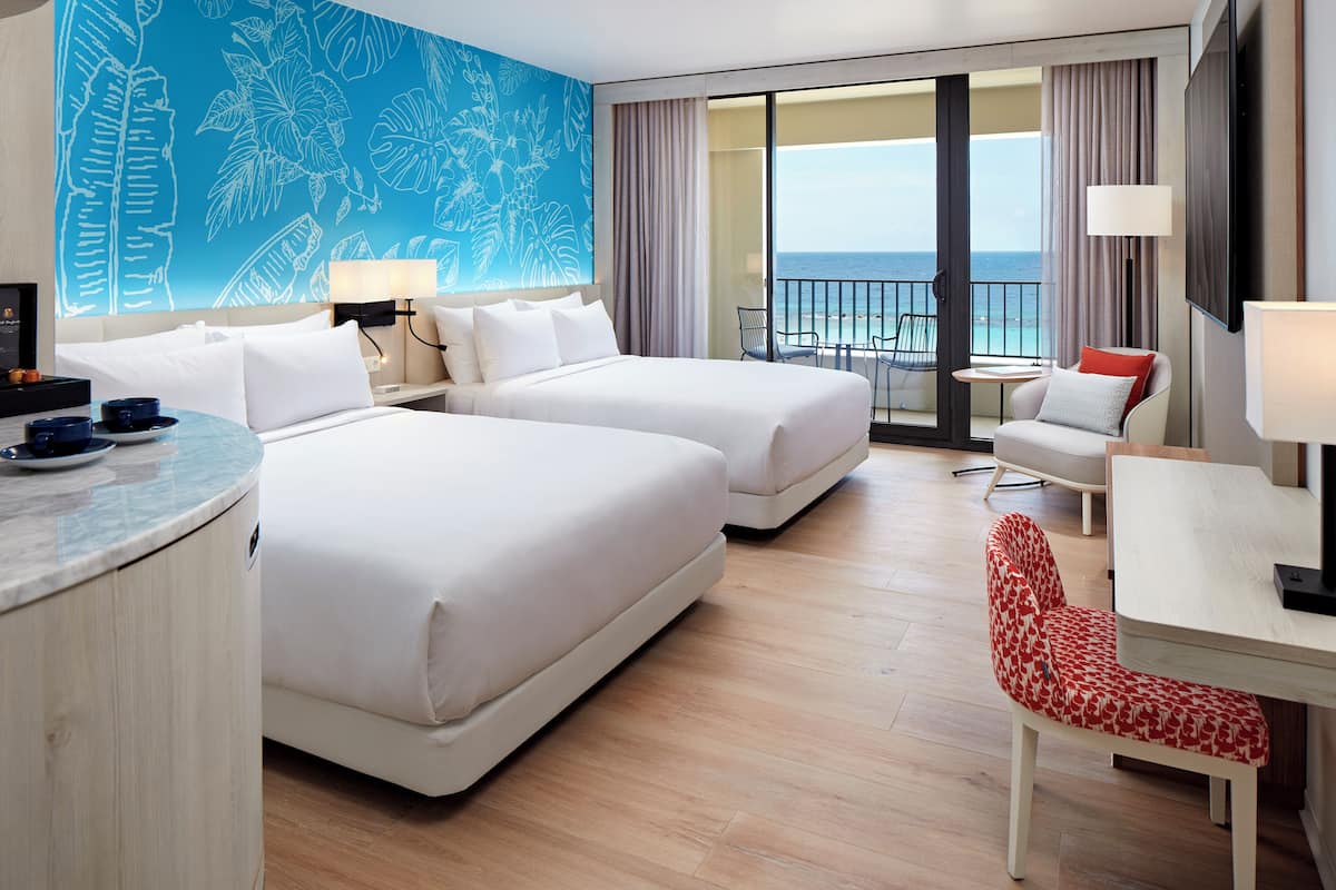 room, 2 queen beds, balcony, ocean view | view from room