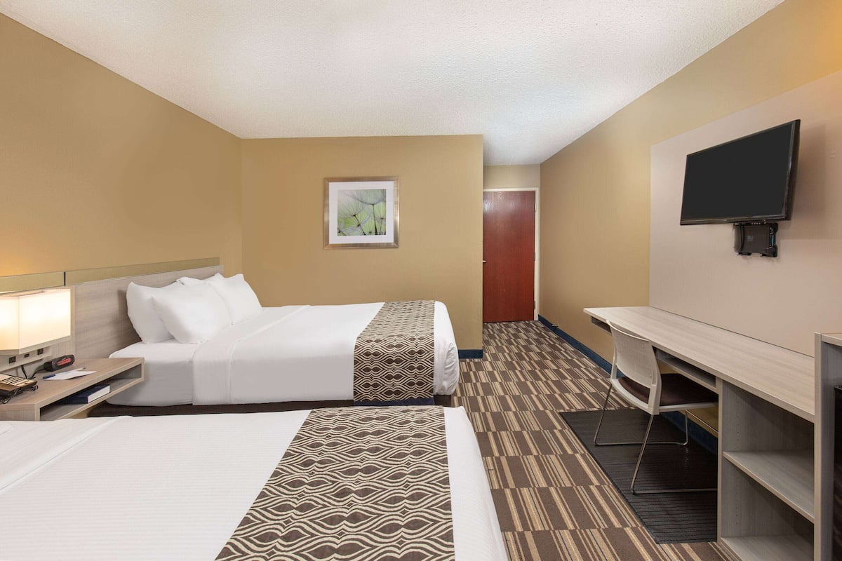 Room, 2 Queen Beds, Non Smoking | Desk, blackout drapes, iron/ironing board, free cribs/infant beds