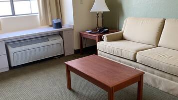 32-inch flat-screen TV with cable channels, TV