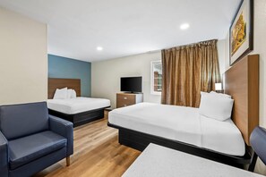 Suite, 2 Queen Beds, Non Smoking | Desk, iron/ironing board, free WiFi, bed sheets