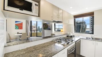 Two Bedroom Executive Apartment | Private kitchenette | Mini-fridge, coffee/tea maker, electric kettle