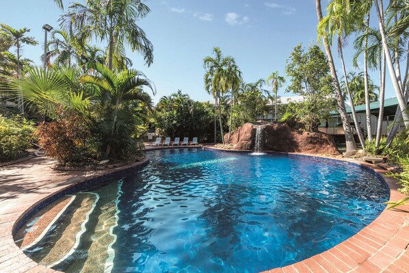 2 outdoor pools, open 6:00 AM to 8:00 PM, pool umbrellas, sun loungers