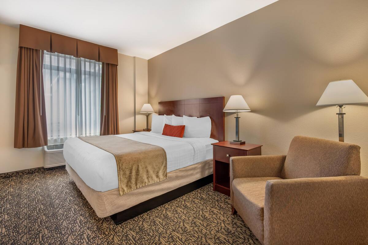 Standard Room, 1 King Bed, Accessible, Non Smoking | Desk, blackout drapes, iron/ironing board, WiFi (free)