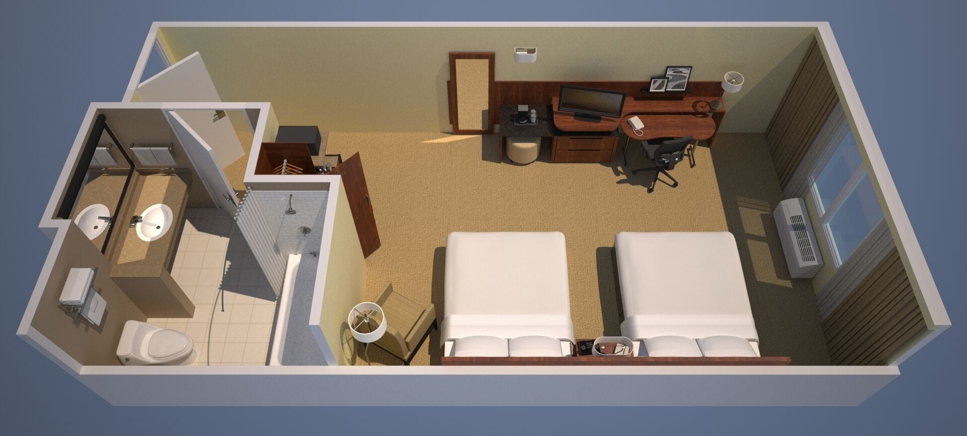 room, 2 queen beds, non smoking | 1 bedroom, in-room safe, desk, iron/ironing board