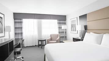 In-room safe, desk, laptop workspace, blackout curtains