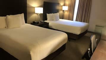 Desk, free WiFi, bed sheets