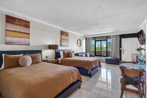 Deluxe Two-Queen W/ Kitchenette & Sofa Bed | 1 bedroom, premium bedding, in-room safe, desk