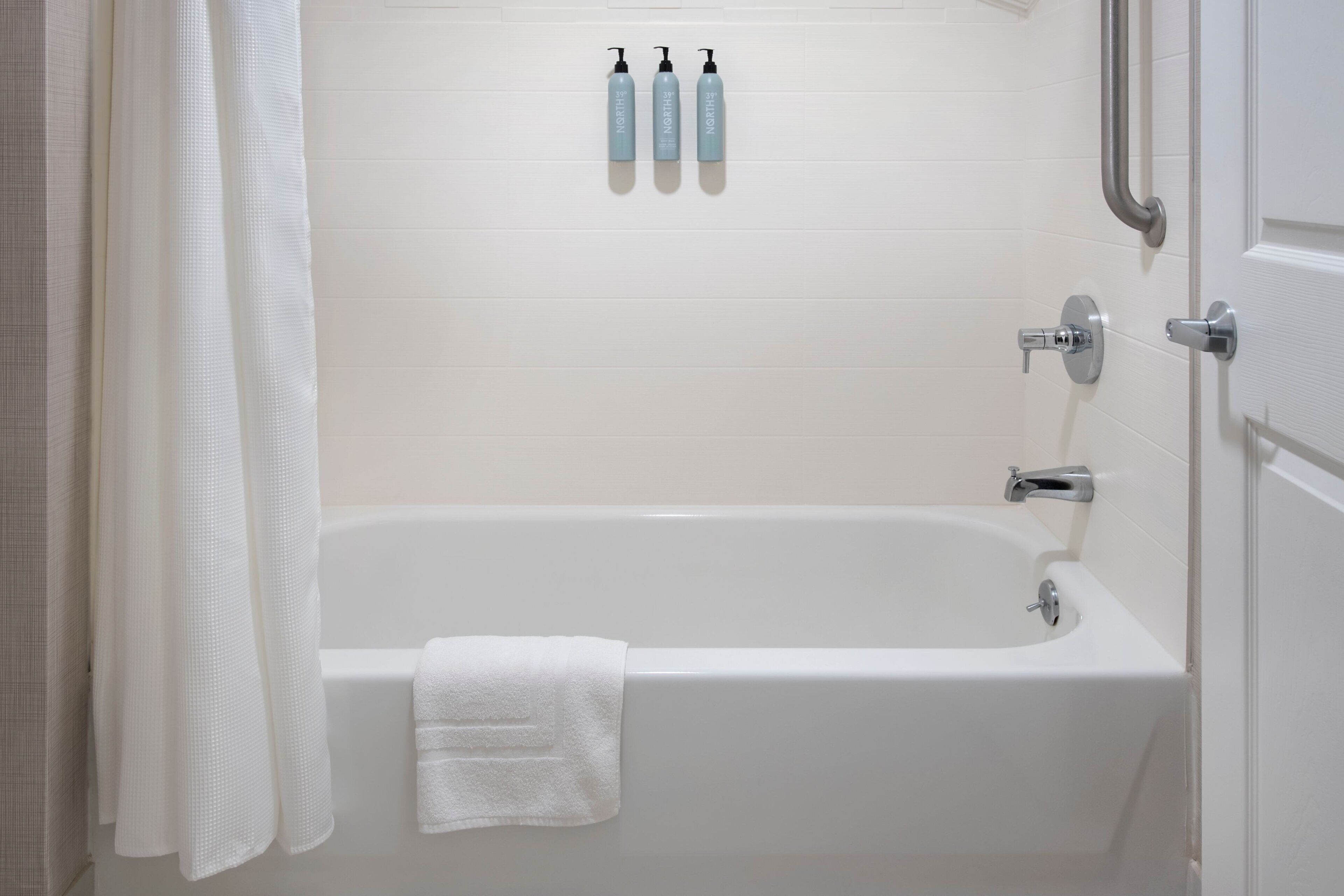 free toiletries, hair dryer, towels, soap