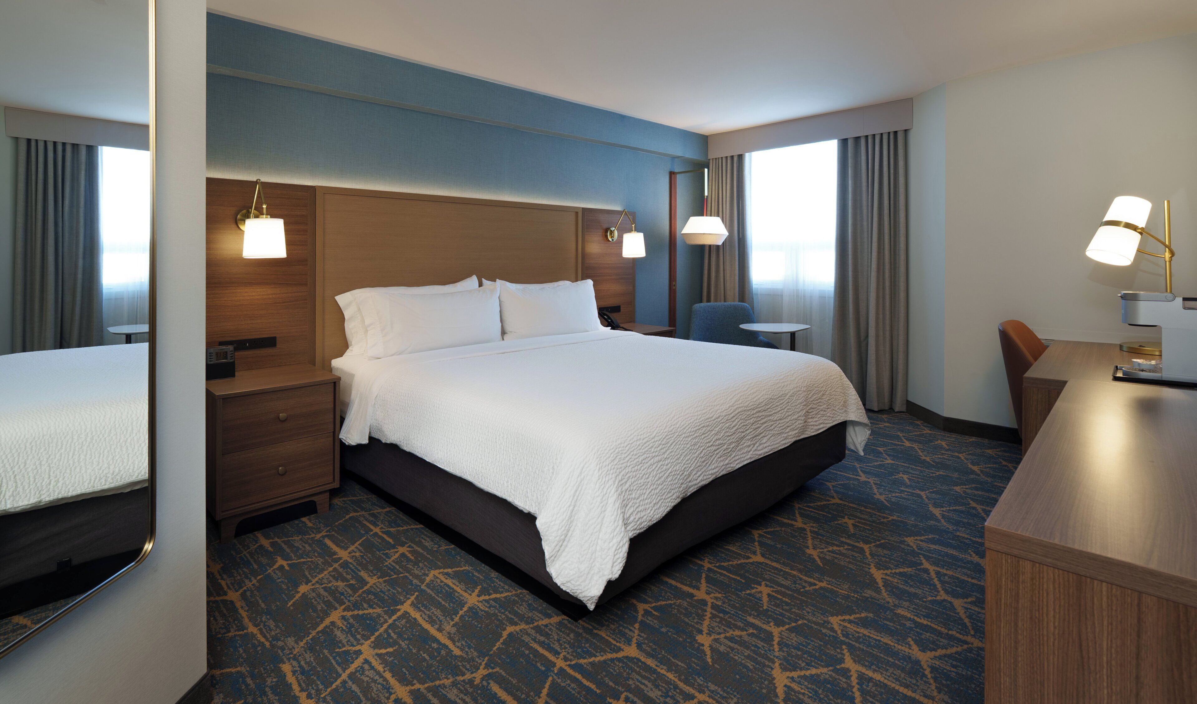Hypo-allergenic bedding available, pillowtop beds, desk, blackout drapes