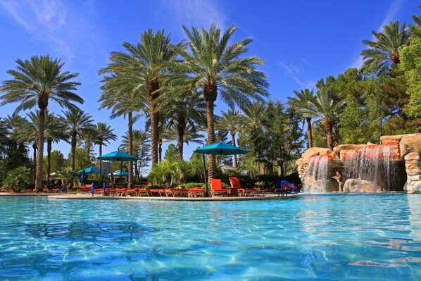 Seasonal outdoor pool, cabanas (surcharge), pool umbrellas