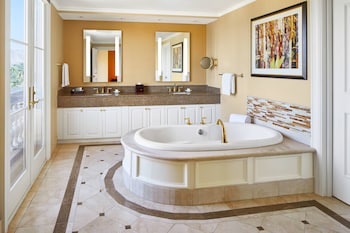 Pillowtop beds, in-room safe, desk, laptop workspace at JW Marriott Las Vegas Resort & Spa