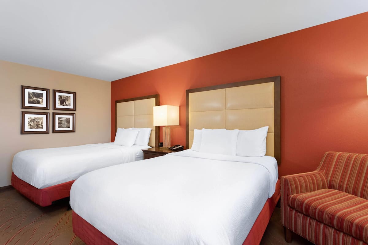 Room, 2 Queen Beds, Accessible, Non Smoking (Mobility Accessible) | Premium bedding, desk, blackout drapes, iron/ironing board