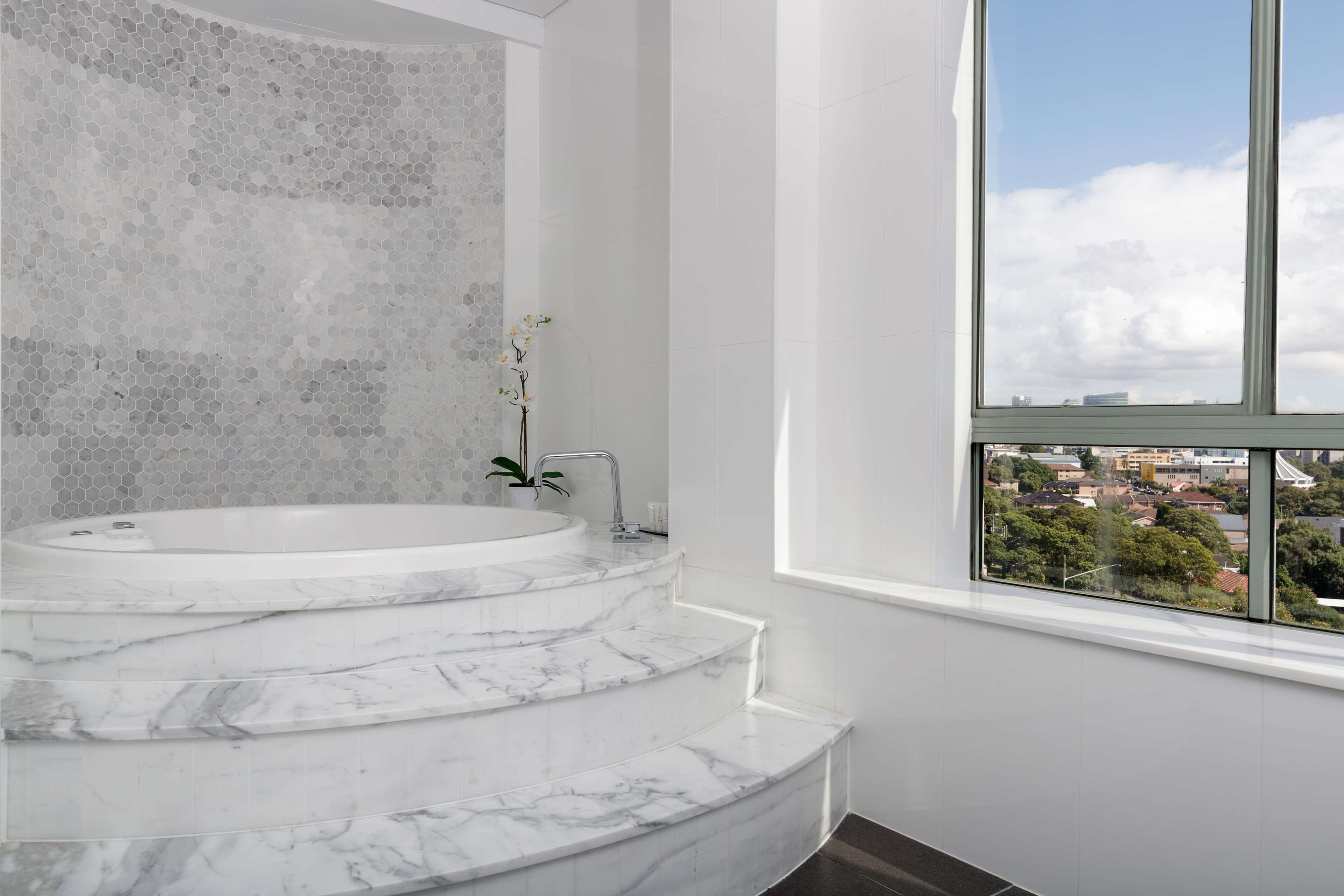 eco-friendly toiletries, hair dryer, towels, soap