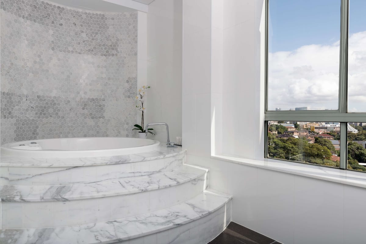 eco-friendly toiletries, hair dryer, towels, soap