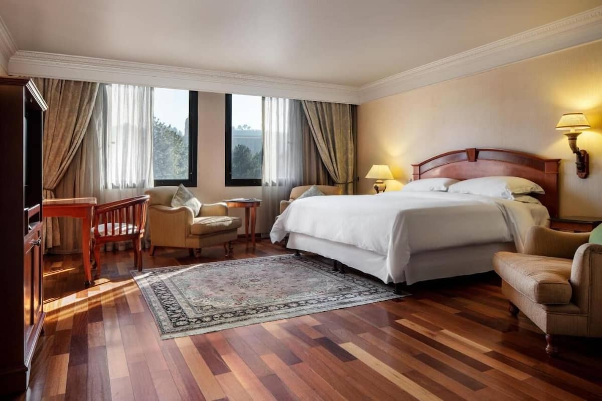Chambre Deluxe, 1 trÚs grand lit, climatisation, vue ville | 1 chambre, literie de qualité supérieure, couette en duvet d'oie