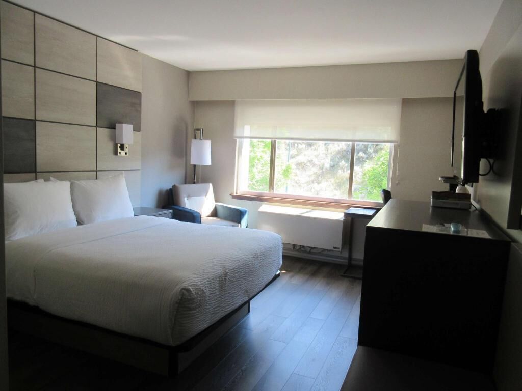 Hypo-allergenic bedding, down duvets, in-room safe, desk