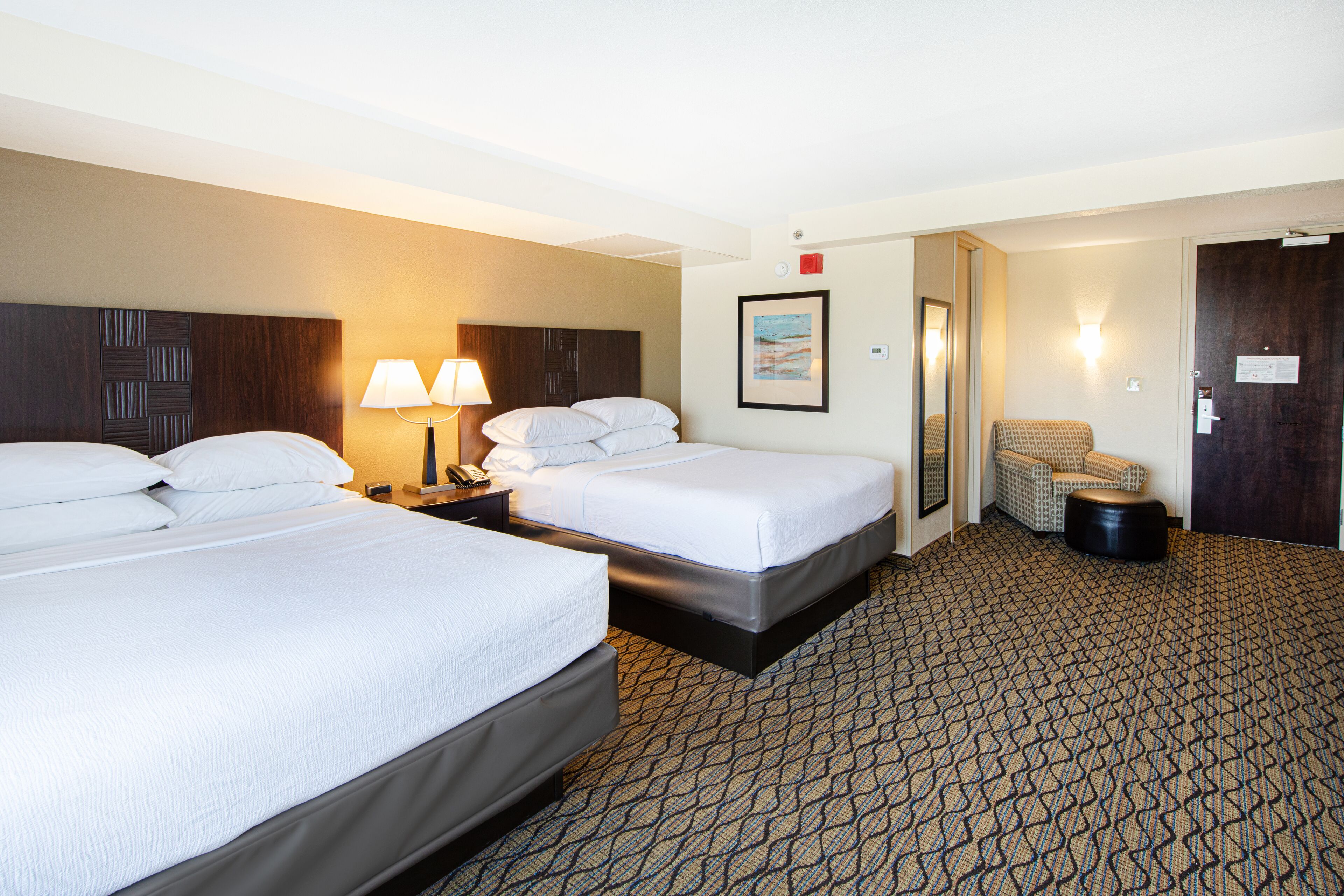 Premium Room, 2 Queen Beds | 1 bedroom, desk, laptop workspace, blackout curtains