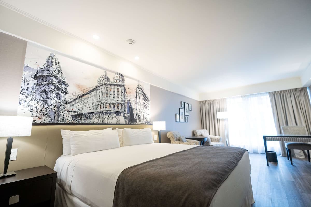 Ropa de cama hipoalergénica, edredones de plumas, minibar y caja fuerte