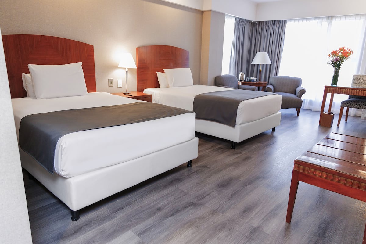 Ropa de cama hipoalergénica, edredones de plumas, minibar y caja fuerte
