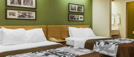 Standard Room, 2 Queen Beds, Non Smoking | In-room safe, iron/ironing board, rollaway beds, free WiFi