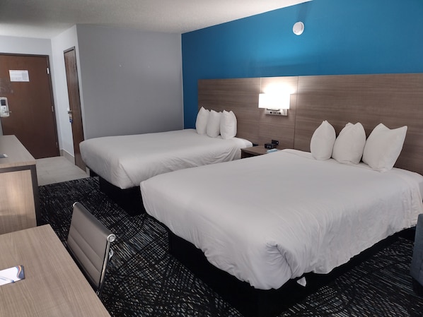 Room, 2 Queen Beds, Non Smoking | Premium bedding, pillow-top beds, desk, free cots/infant beds