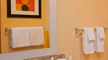 Free toiletries, hair dryer, towels