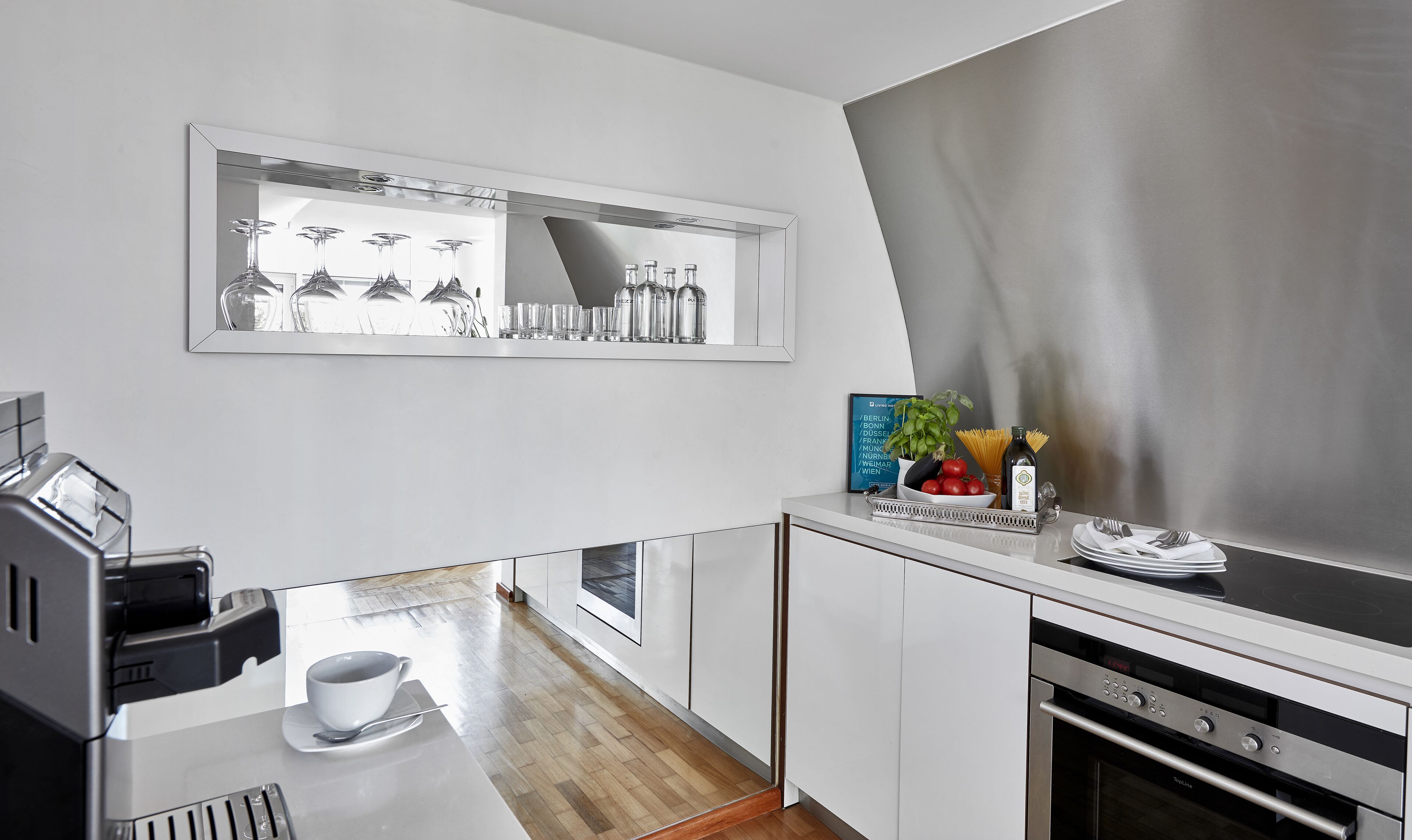 penthouse suite | private kitchen | fridge, microwave, stovetop, coffee/tea maker