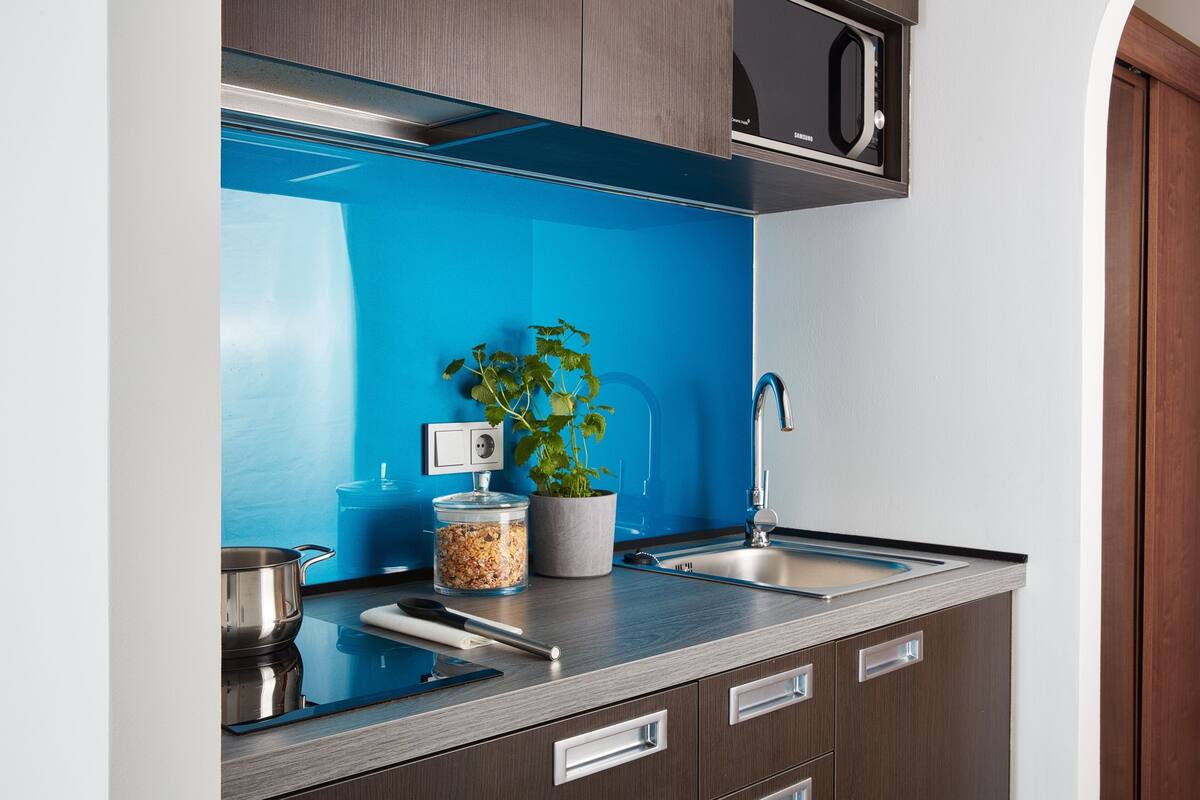 business duplex | private kitchen | fridge, microwave, stovetop, coffee/tea maker