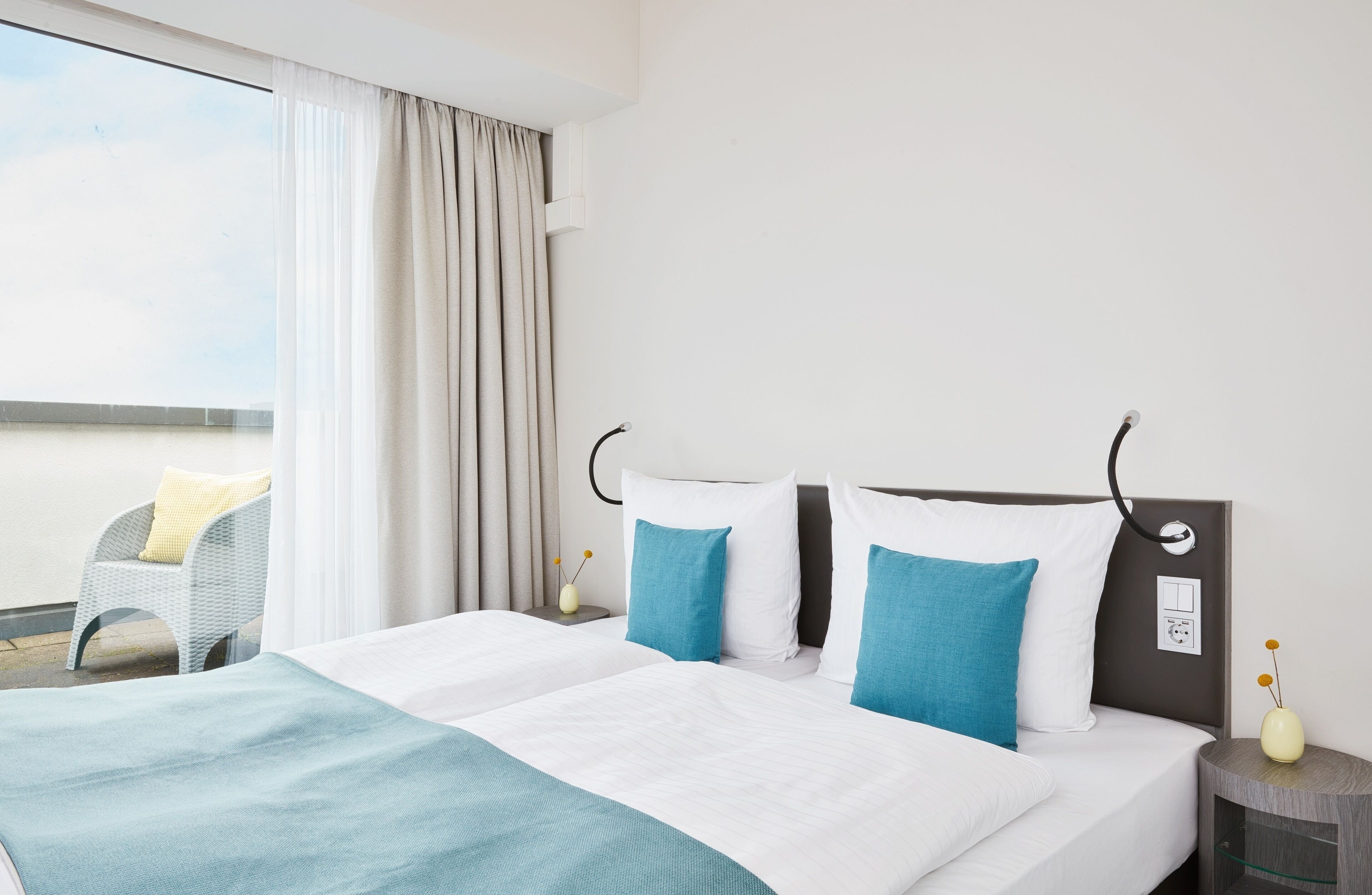 Business Duplex | Desk, laptop workspace, blackout drapes, iron/ironing board