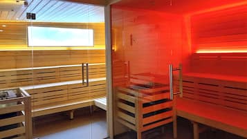 Sauna seca, massagens
