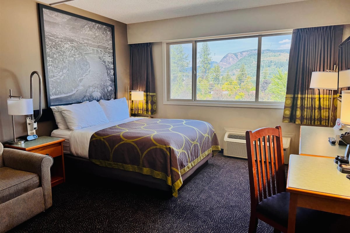 Room, 1 Queen Bed (Mobility Accessible) | Desk, laptop workspace, blackout curtains, iron/ironing board