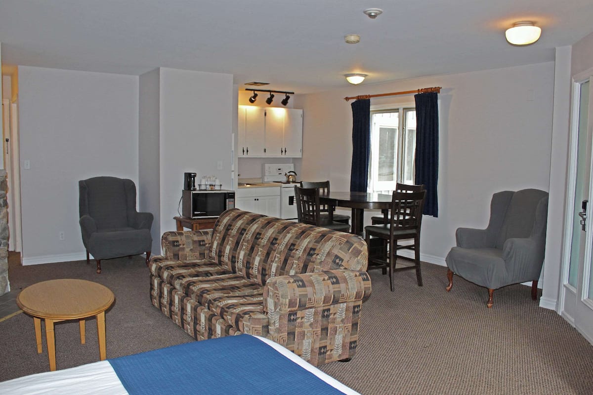 Chambre, 1 grand lit et 1 canapé-lit, non-fumeur, foyer (Efficiency) | Minibar, décor unique, ameublement unique, literie fournie