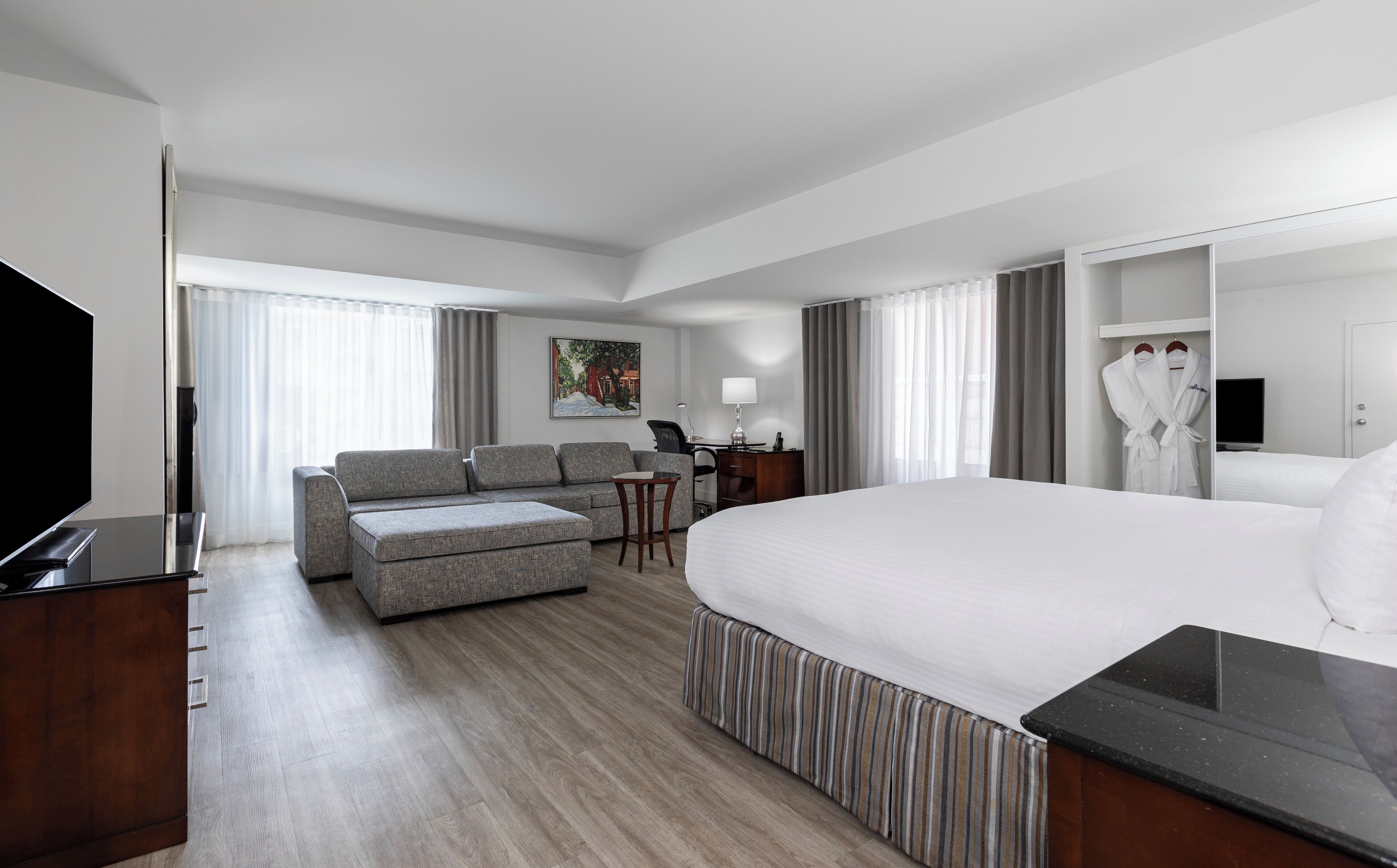 room, 1 king bed with sofa bed, corner | 1 bedroom, premium bedding, in-room safe, desk