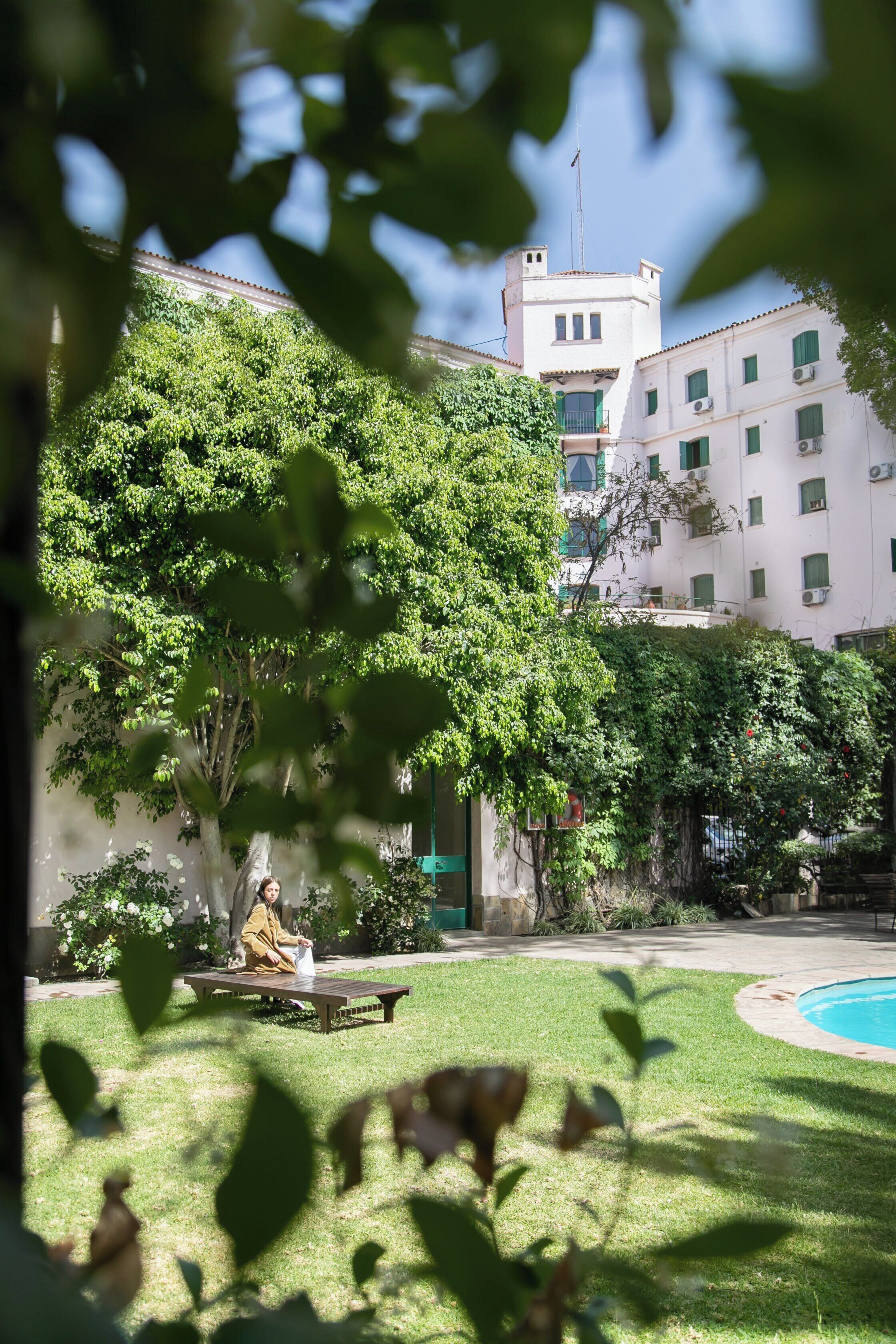 Outdoor pool, sun loungers