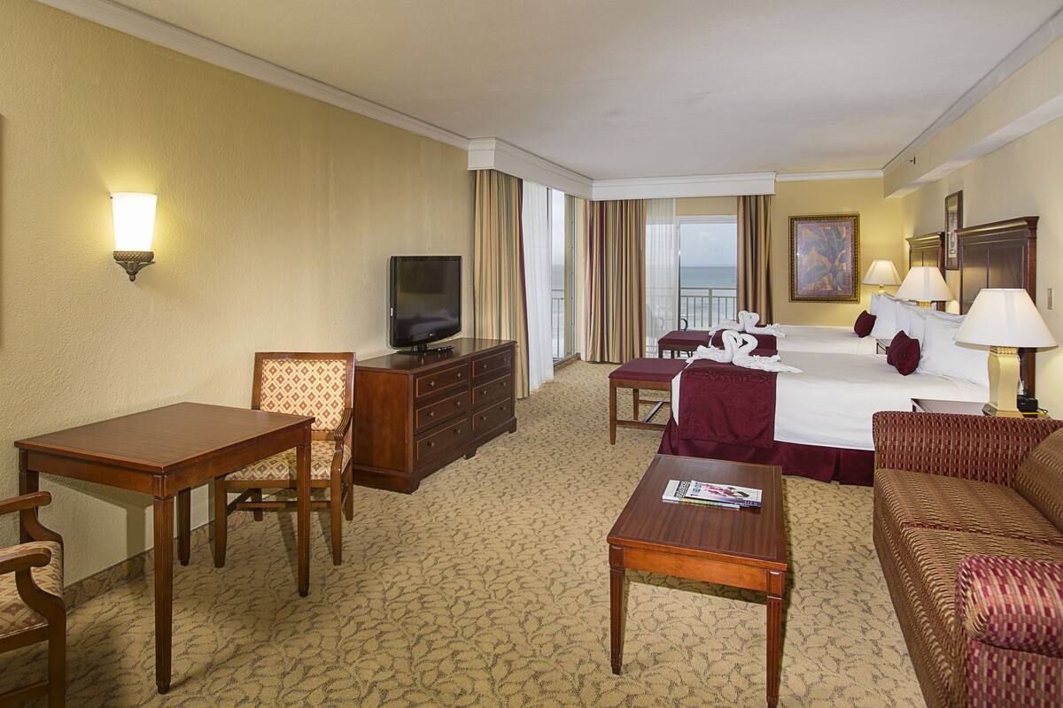 Premium bedding, pillowtop beds, in-room safe, laptop workspace
