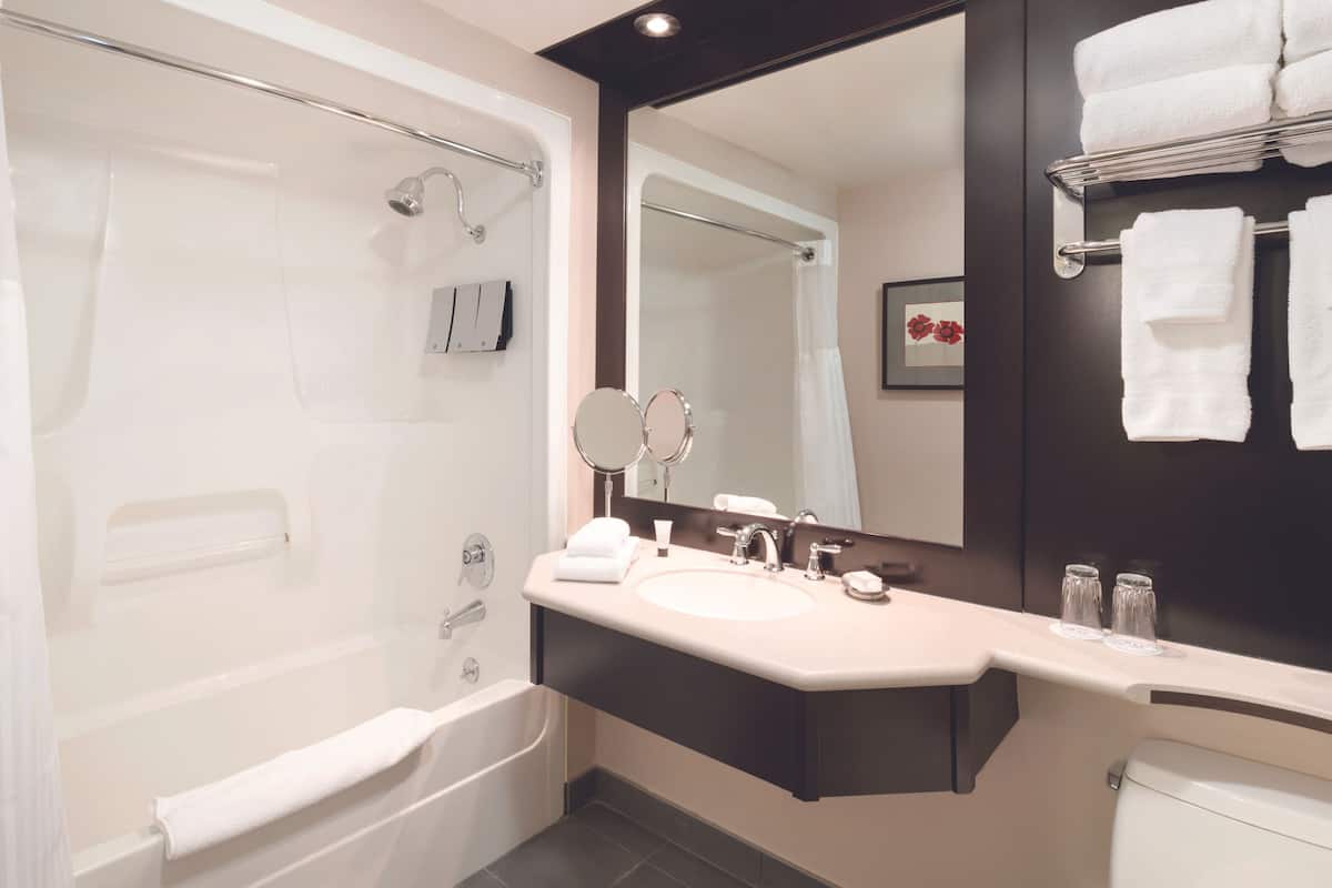 Free toiletries, hair dryer, towels, soap