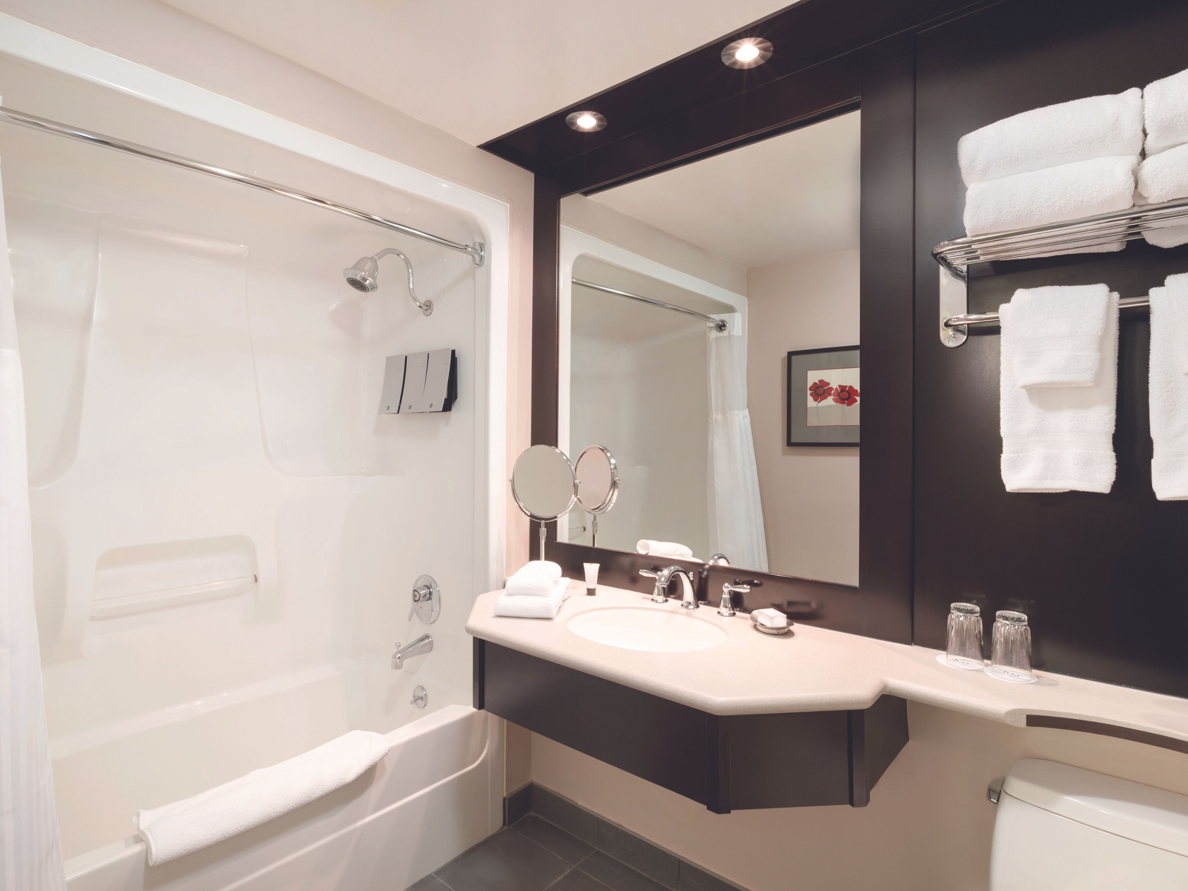 free toiletries, hair dryer, towels, soap