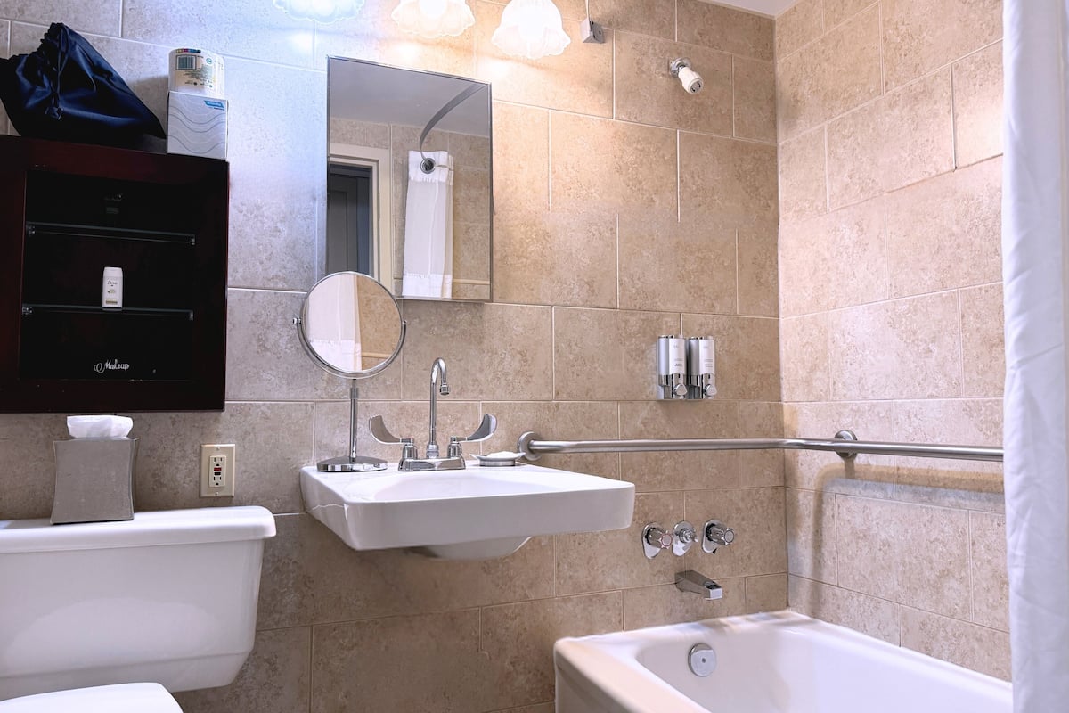 free toiletries, hair dryer, towels, soap