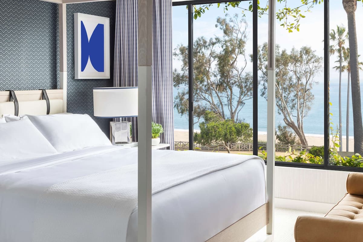 seaside oceanfront suite | premium bedding, minibar, in-room safe, laptop workspace