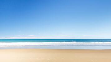 Beach nearby, beach umbrellas, beach towels, beach yoga