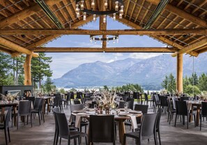 Outdoor banquet area