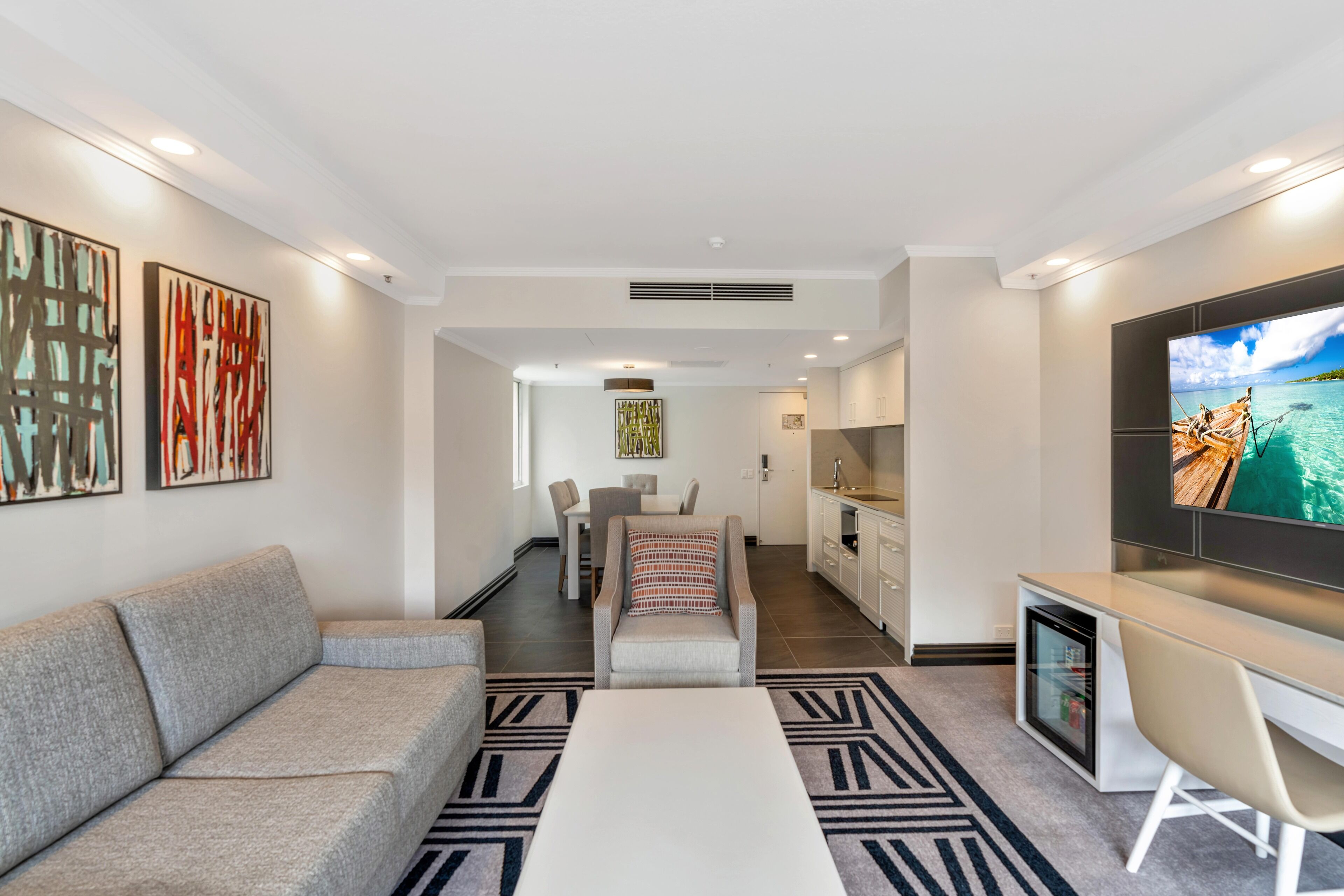 superior suite (executive) | living area | 32-inch led tv with satellite channels, tv