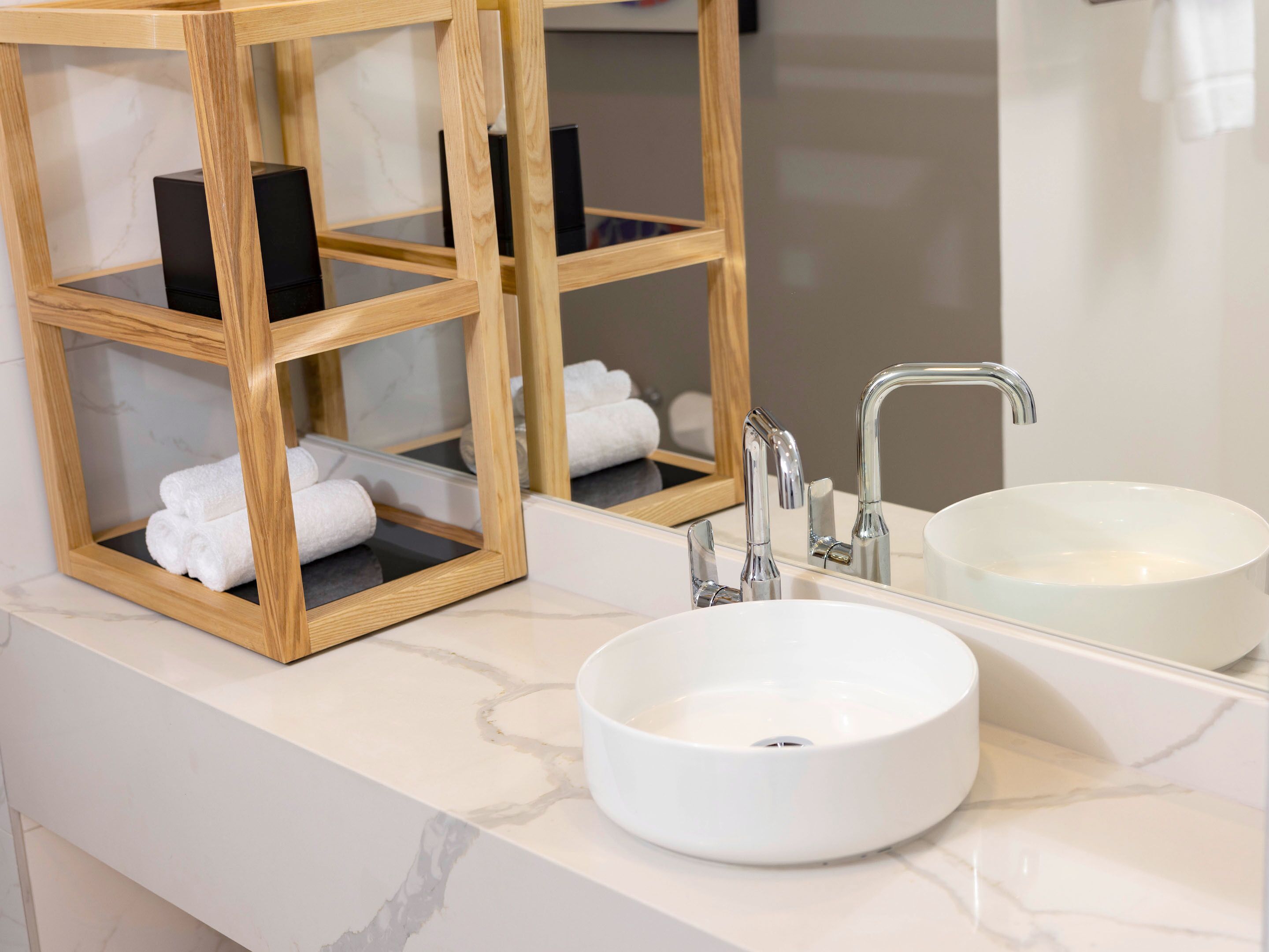 shower, eco-friendly toiletries, hair dryer, towels