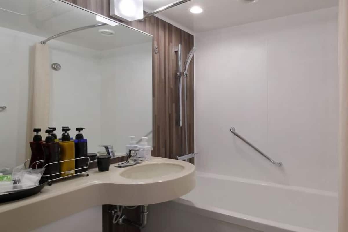 Free toiletries, hair dryer, slippers, electronic bidet