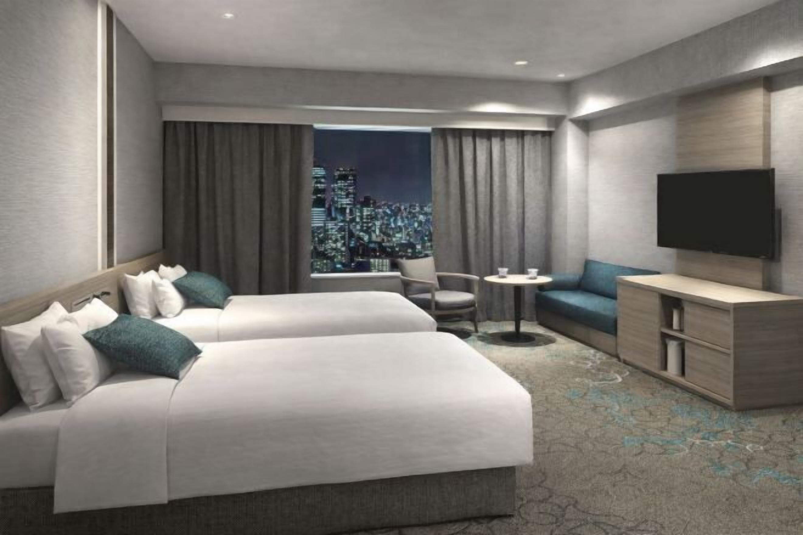 Skrivbord, arbetsyta för laptop, mörkläggningsgardiner och ljudisolering