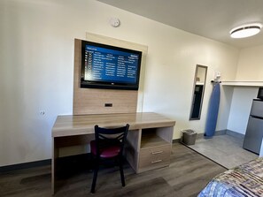 Desk, blackout curtains, iron/ironing board, free WiFi