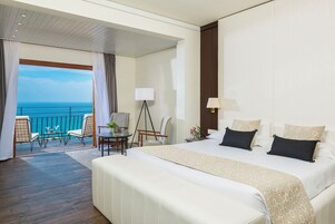 Premium Room, Terrace, Sea View | Premium bedding, minibar, in-room safe, desk